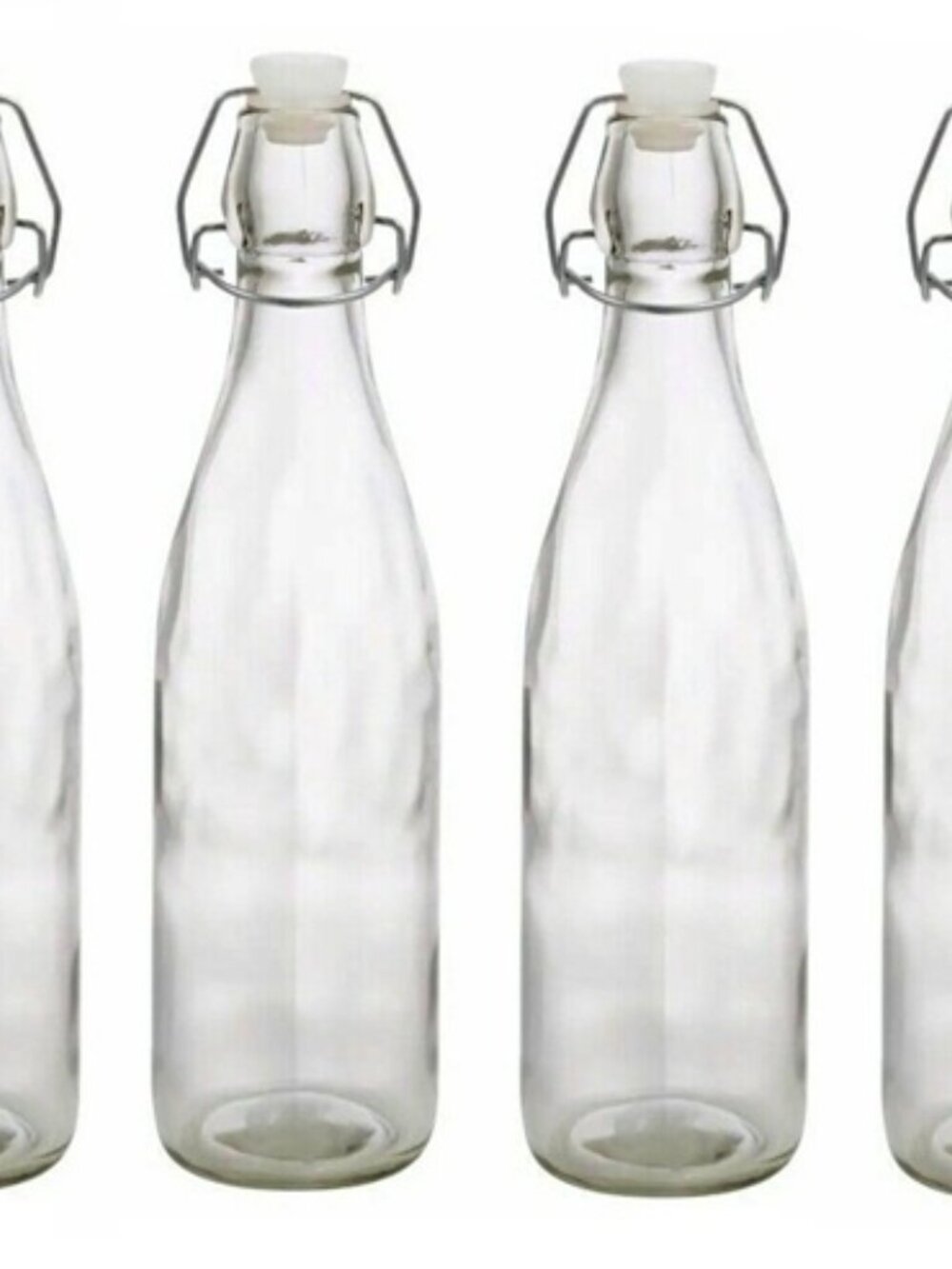 Swing Top Glass Bottles - Airtight Flip Lids for Fermenting, 4-Pack 18oz